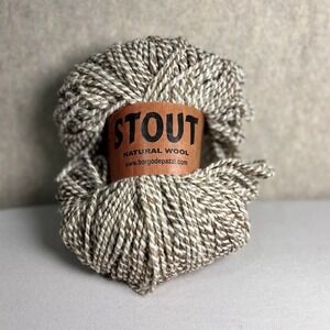 Borgo de' Pazzi Stout Yarn 200g Brown Cream 100% Virgin Wool Bulky Italy Crochet